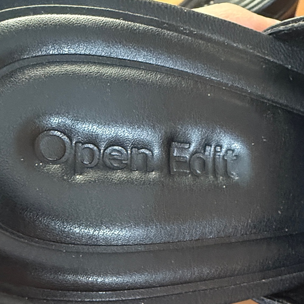 Open Edit (Nordstrom) Black Mule Lace-Up Stiletto Heels - Picture 2 of 8
